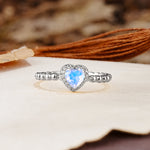 Classic Unique Heart Cut Moonstone Engagement Ring - Additional view