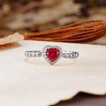 Classic Unique Heart Cut Ruby Engagement Ring - Additional view