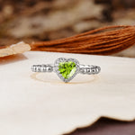 Classic Unique Heart Cut Peridot Engagement Ring - Additional view
