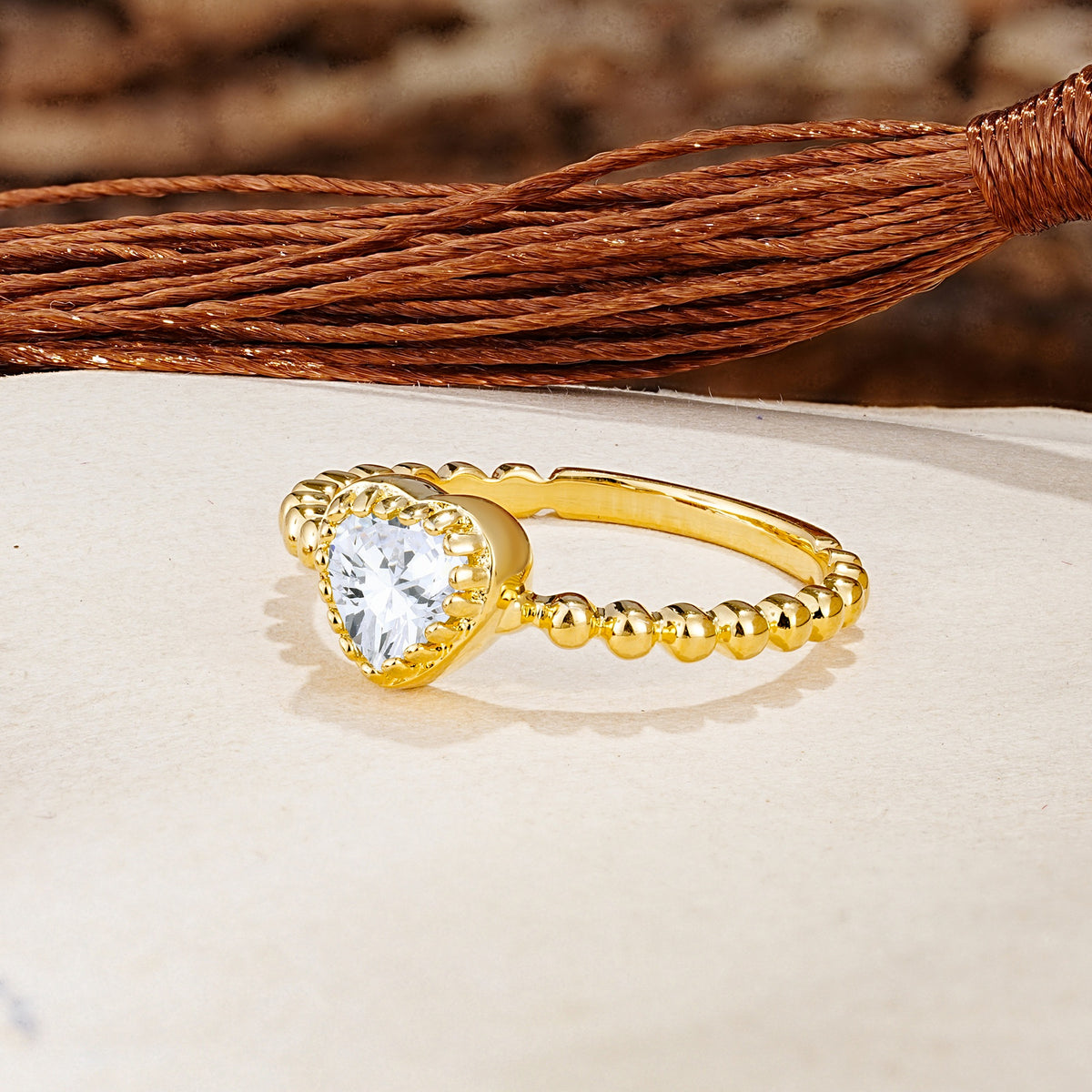 Classic Unique Heart Cut Moissanite Engagement Ring - Additional view
