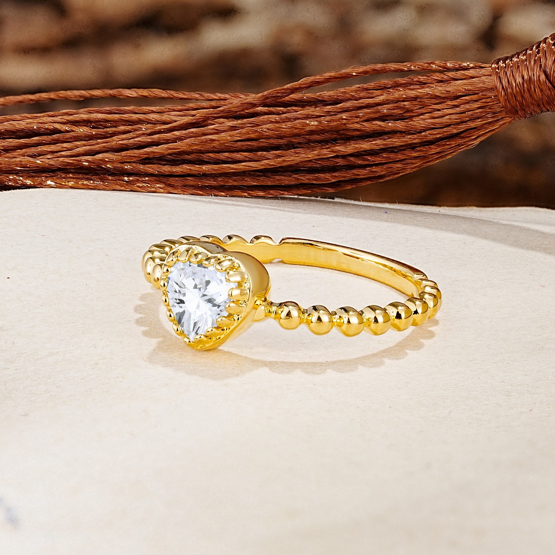 Classic Unique Heart Cut Moissanite Engagement Ring - Additional view