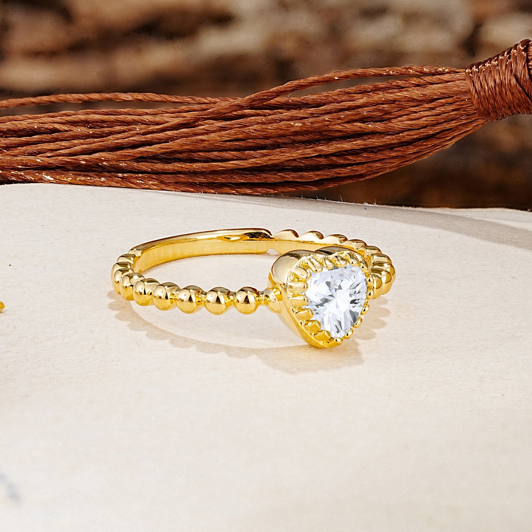 Classic Unique Heart Cut Moissanite Engagement Ring - Additional view