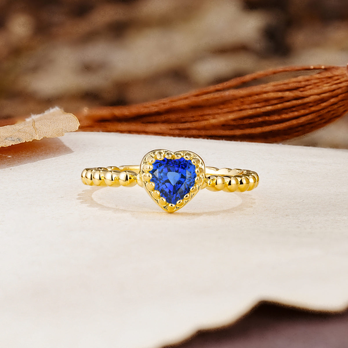 Classic Unique Heart Cut Sapphire Engagement Ring - Additional view