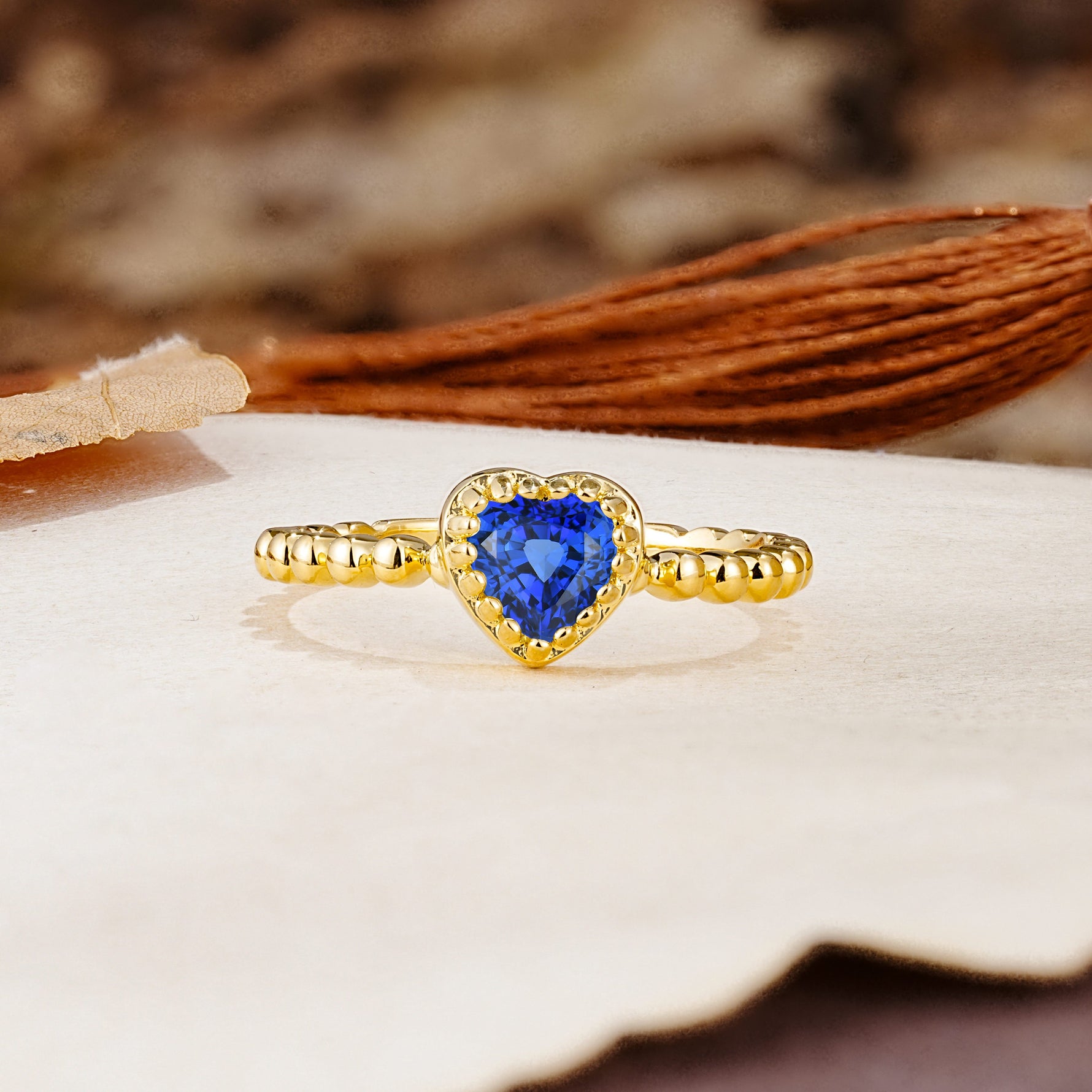 Classic Unique Heart Cut Sapphire Engagement Ring - Additional view