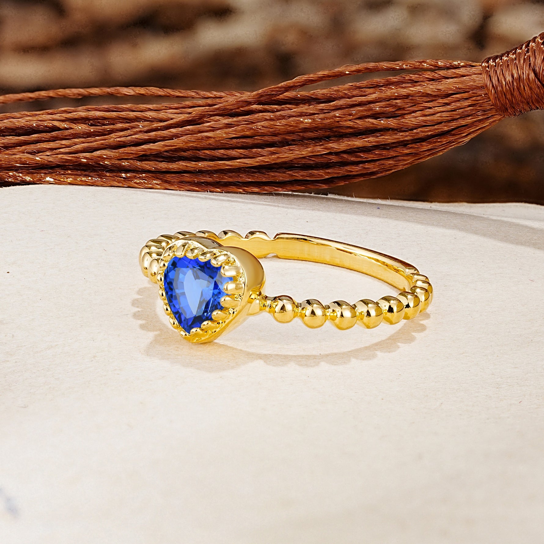 Classic Unique Heart Cut Sapphire Engagement Ring - Additional view