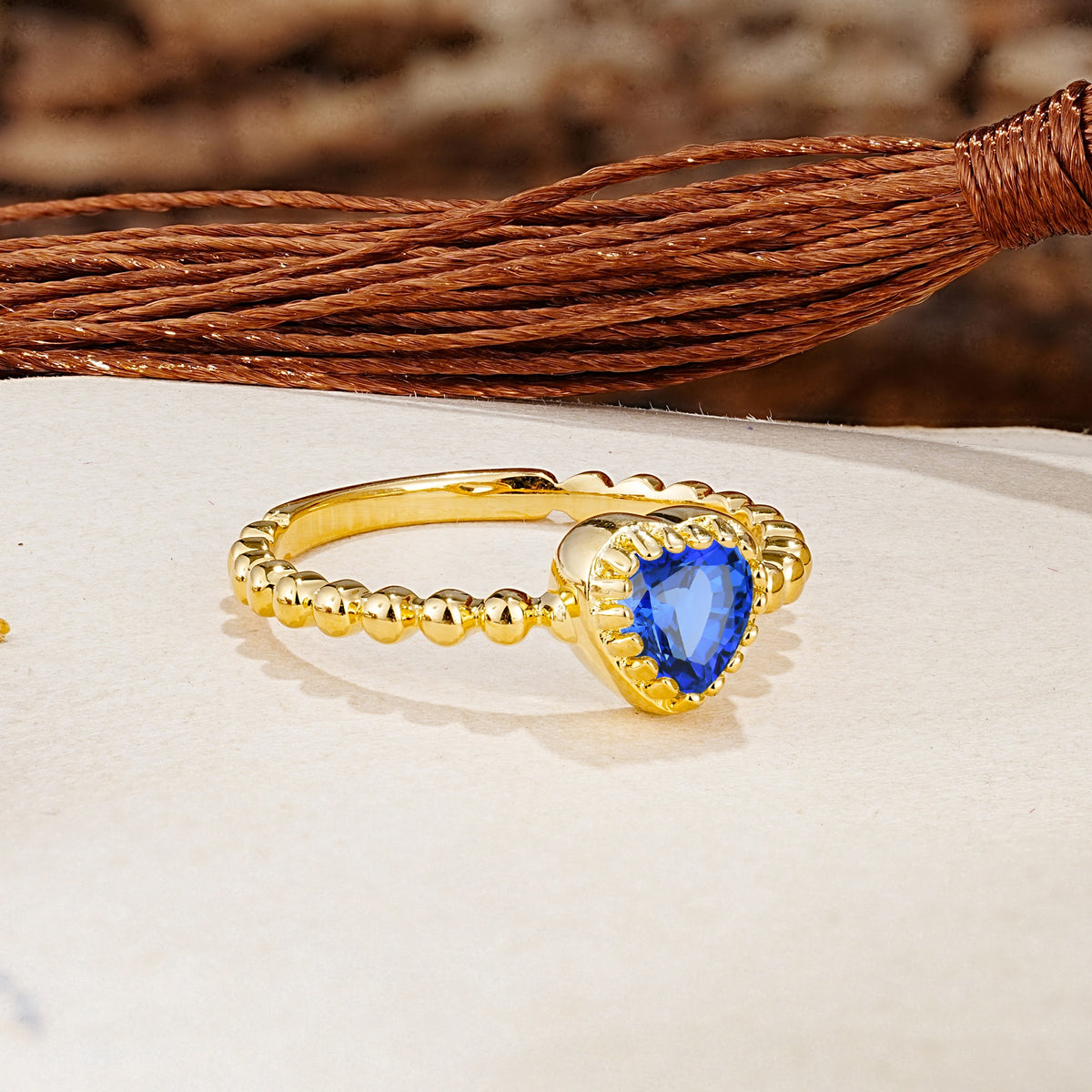 Classic Unique Heart Cut Sapphire Engagement Ring - Additional view