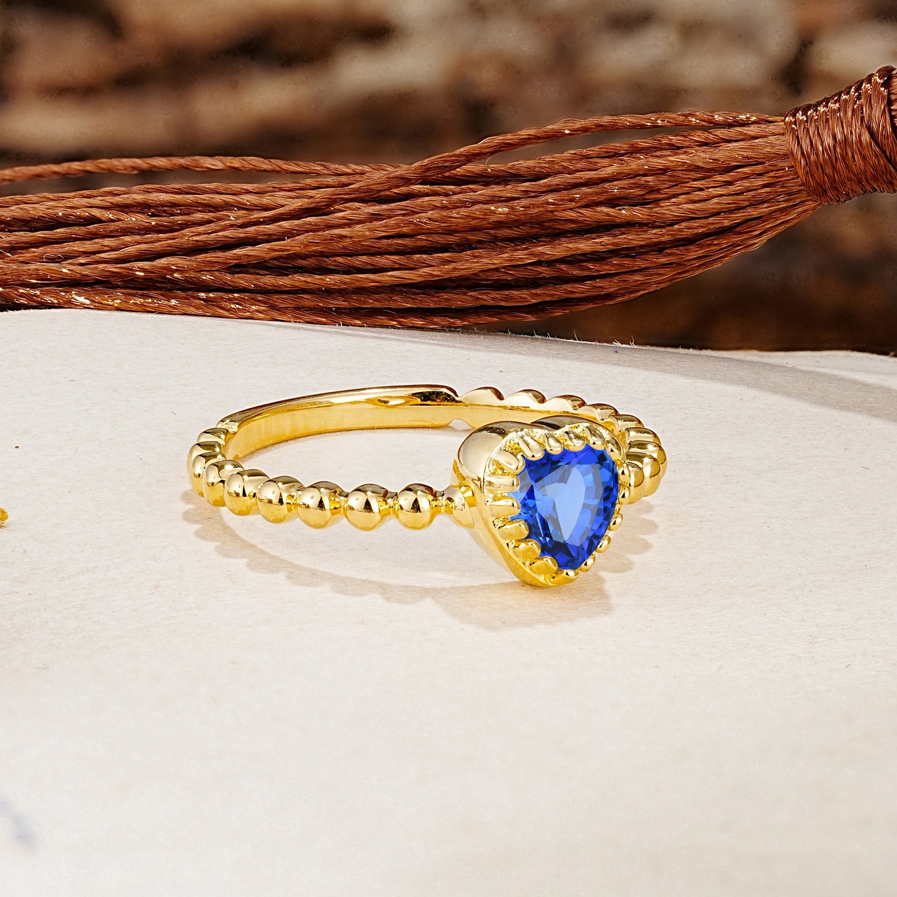 Classic Unique Heart Cut Sapphire Engagement Ring - Additional view