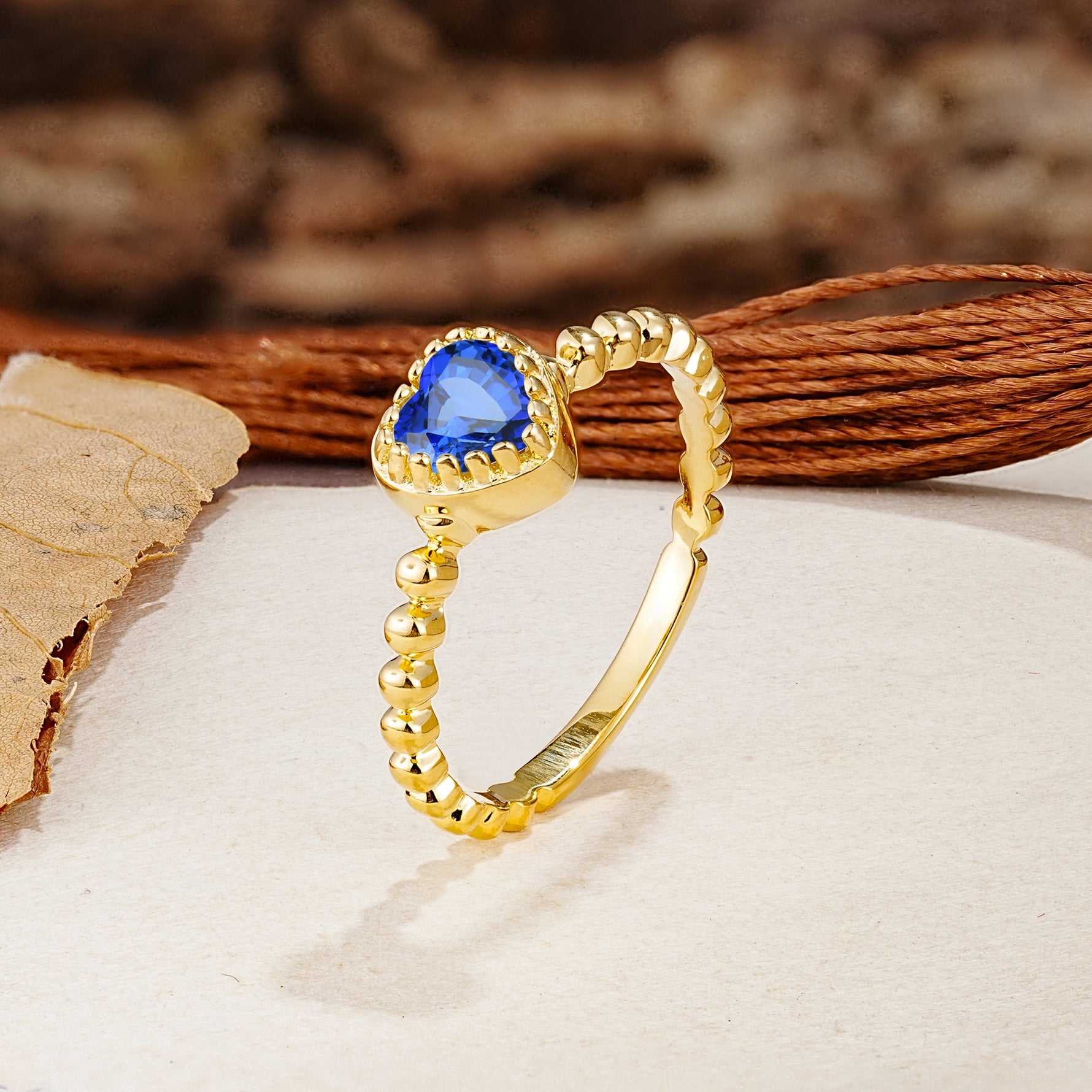Classic Unique Heart Cut Sapphire Engagement Ring - Additional view