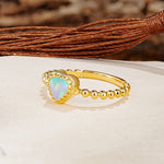 Classic Unique Heart Cut Fire Opal Engagement Ring - Additional view