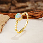 Classic Unique Heart Cut Fire Opal Engagement Ring - Additional view