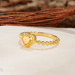 Classic Unique Heart Cut Citrine Engagement Ring - Additional view