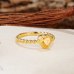 Classic Unique Heart Cut Citrine Engagement Ring - Additional view