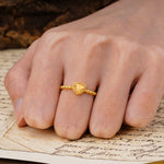 Classic Unique Heart Cut Citrine Engagement Ring - Additional view