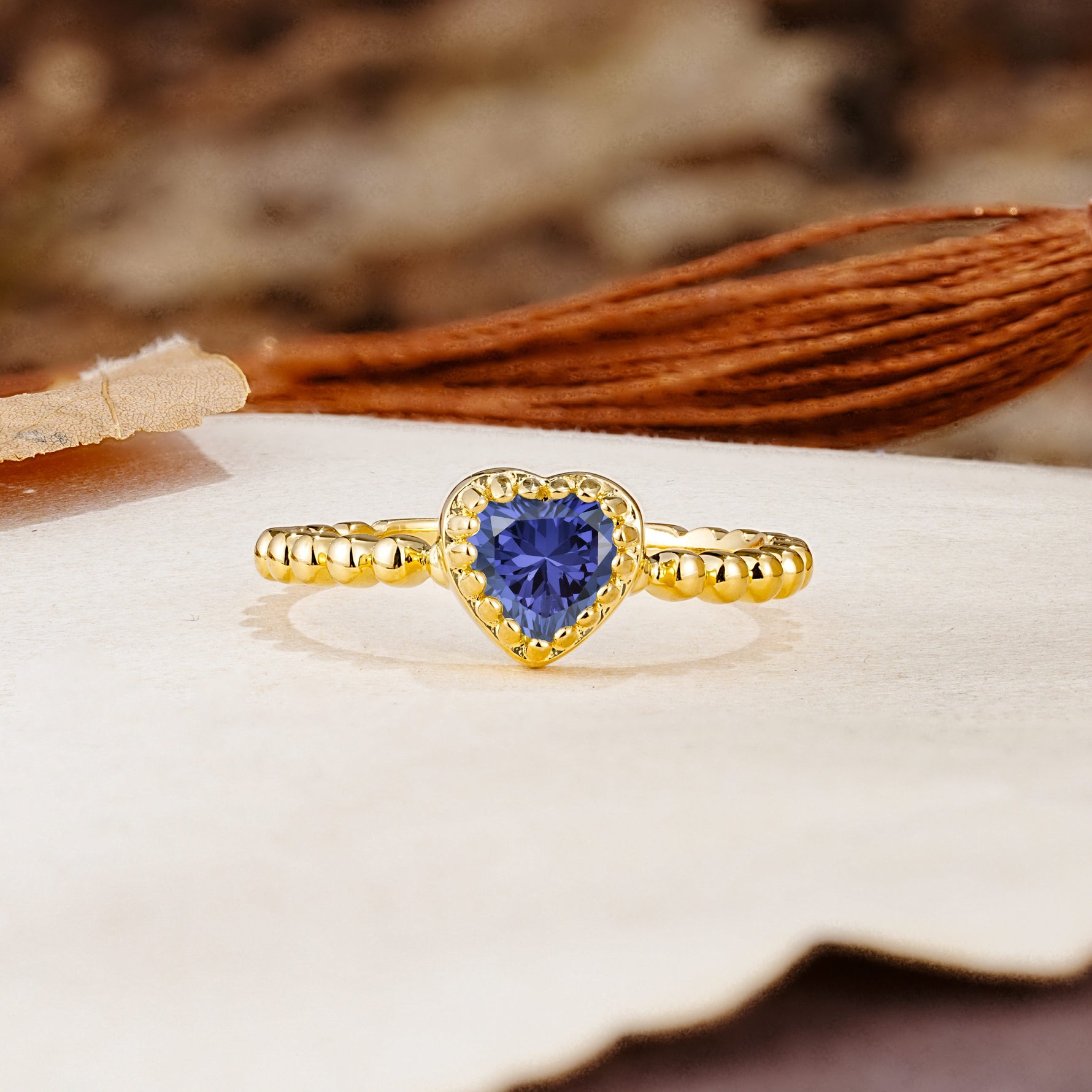 Classic Unique Heart Cut Tanzanite Engagement Ring - Additional view