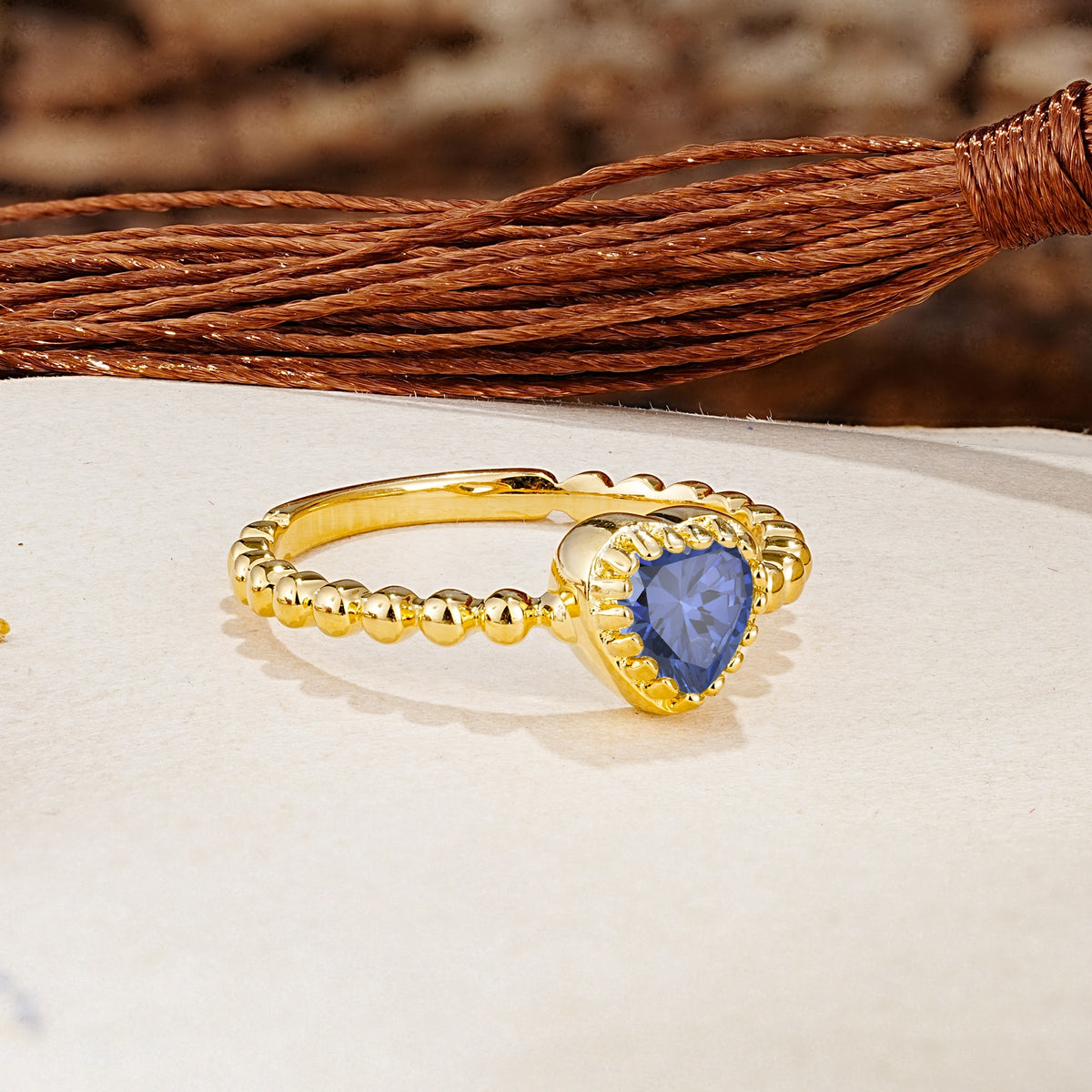 Classic Unique Heart Cut Tanzanite Engagement Ring - Additional view