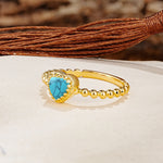 Classic Unique Heart Cut Turquoise Engagement Ring - Additional view