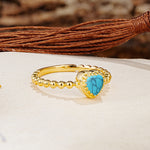 Classic Unique Heart Cut Turquoise Engagement Ring - Additional view