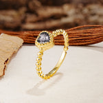 Classic Unique Heart Cut Black Rutilated Quartz Engagement Ring - Additional view