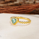 Classic Unique Heart Cut Moss Agate Engagement Ring - Additional view