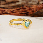 Classic Unique Heart Cut Moss Agate Engagement Ring - Additional view