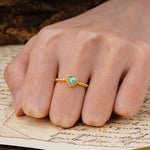 Classic Unique Heart Cut Moss Agate Engagement Ring - Additional view