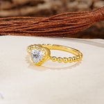 Classic Unique Heart Cut Lab Diamond Engagement Ring - Additional view