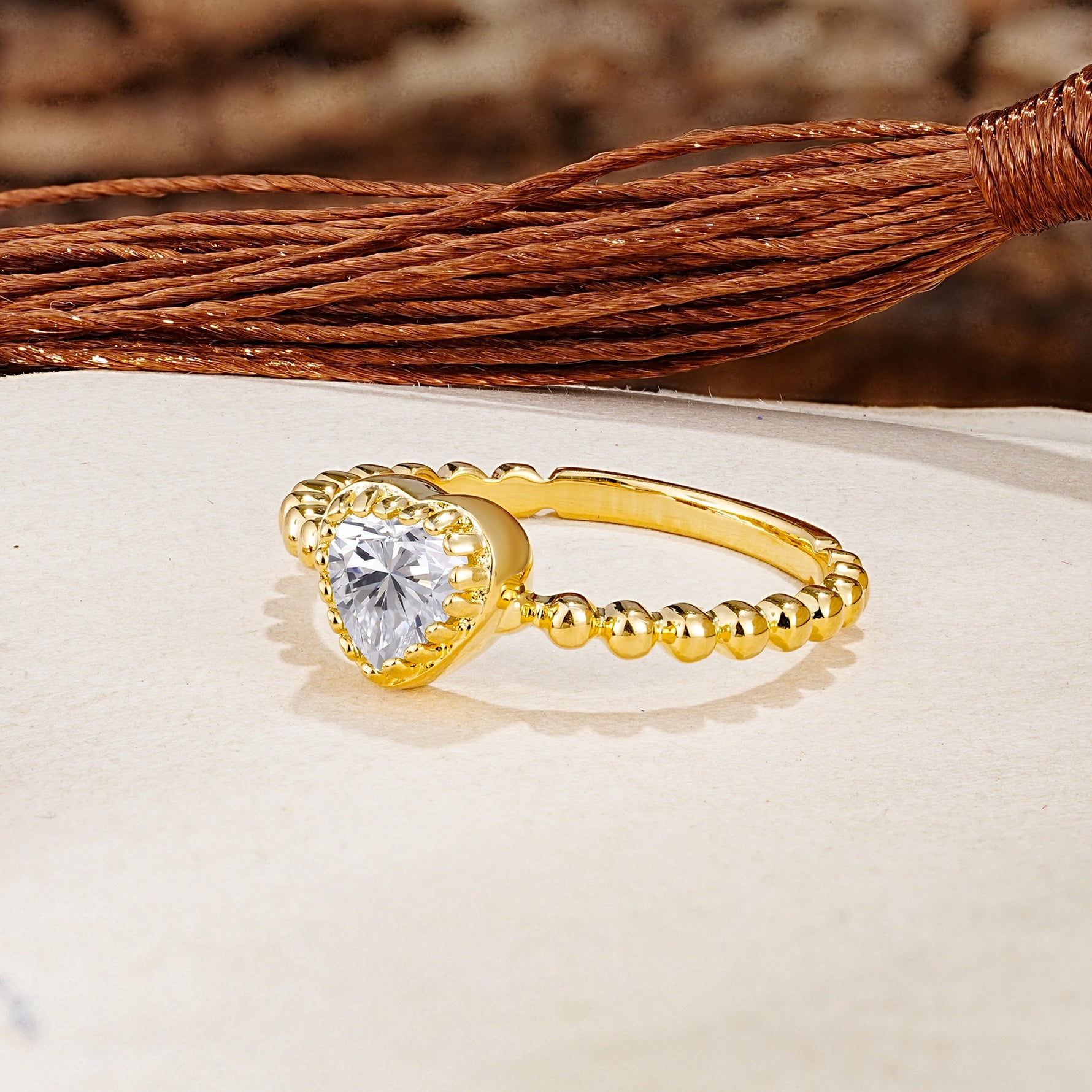 Classic Unique Heart Cut Lab Diamond Engagement Ring - Additional view