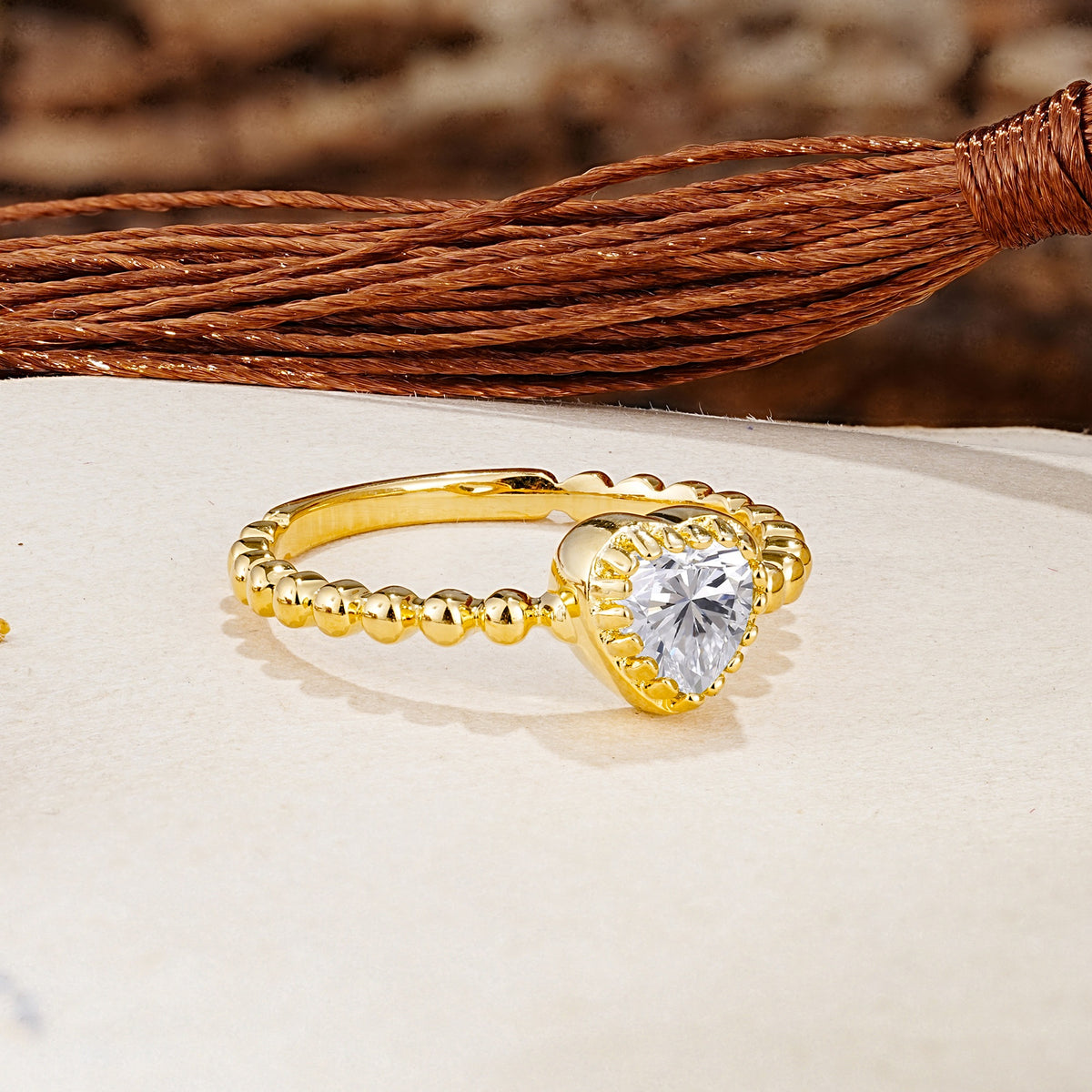 Classic Unique Heart Cut Lab Diamond Engagement Ring - Additional view