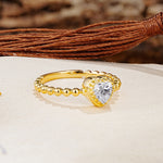 Classic Unique Heart Cut Lab Diamond Engagement Ring - Additional view