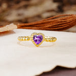 Classic Unique Heart Cut Amethyst Engagement Ring - Additional view