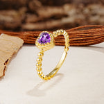 Classic Unique Heart Cut Amethyst Engagement Ring - Additional view