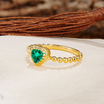 Classic Unique Heart Cut Emerald Engagement Ring - Additional view