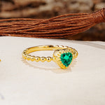 Classic Unique Heart Cut Emerald Engagement Ring - Additional view