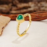 Classic Unique Heart Cut Emerald Engagement Ring - Additional view