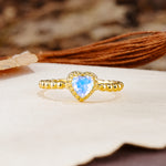 Classic Unique Heart Cut Moonstone Engagement Ring - Additional view