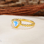 Classic Unique Heart Cut Moonstone Engagement Ring - Additional view