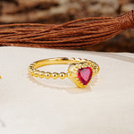 Classic Unique Heart Cut Ruby Engagement Ring - Additional view