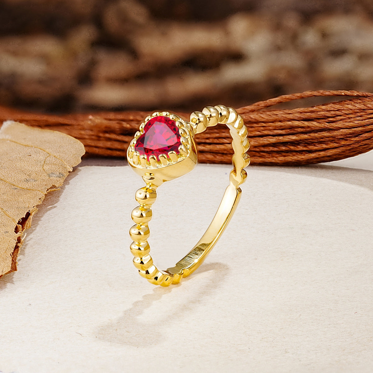 Classic Unique Heart Cut Ruby Engagement Ring - Additional view