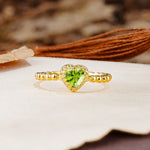 Classic Unique Heart Cut Peridot Engagement Ring - Additional view