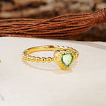 Classic Unique Heart Cut Peridot Engagement Ring - Additional view