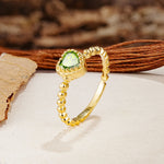 Classic Unique Heart Cut Peridot Engagement Ring - Additional view