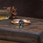 Unique Twisted Ring With 4 Prong Round Cut Black Rutilated Quartz Engagement Ring - Additional view