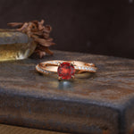 Unique Twisted Ring With 4 Prong Round Cut Garnet Engagement Ring - Additional view