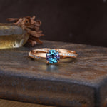 Unique Twisted Ring With 4 Prong Round Cut Alexandrite Engagement Ring - Additional view
