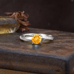 Unique Twisted Ring With 4 Prong Round Cut Citrine Engagement Ring - Additional view