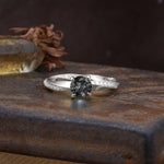 Unique Twisted Ring With 4 Prong Round Cut Black Rutilated Quartz Engagement Ring - Additional view
