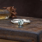 Unique Twisted Ring With 4 Prong Round Cut Moss Agate Engagement Ring - Additional view