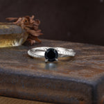 Unique Twisted Ring With 4 Prong Round Cut Black Onyx Engagement Ring - Additional view
