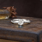 Unique Twisted Ring With 4 Prong Round Cut Lab Diamond Engagement Ring - Additional view