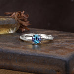 Unique Twisted Ring With 4 Prong Round Cut Alexandrite Engagement Ring - Additional view